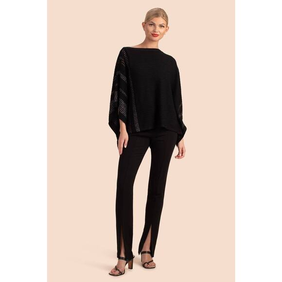 Trina Turk Meteor Pants Crepe Dress Split Front Ankle BLACK 2 XS XSmall NEW NWT - Picture 1 of 8
